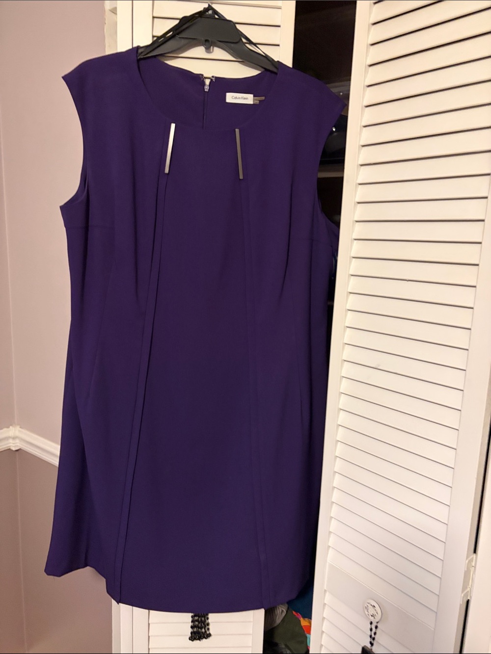 Calvin Klein Deep Purple Sleeveless Shift Dress